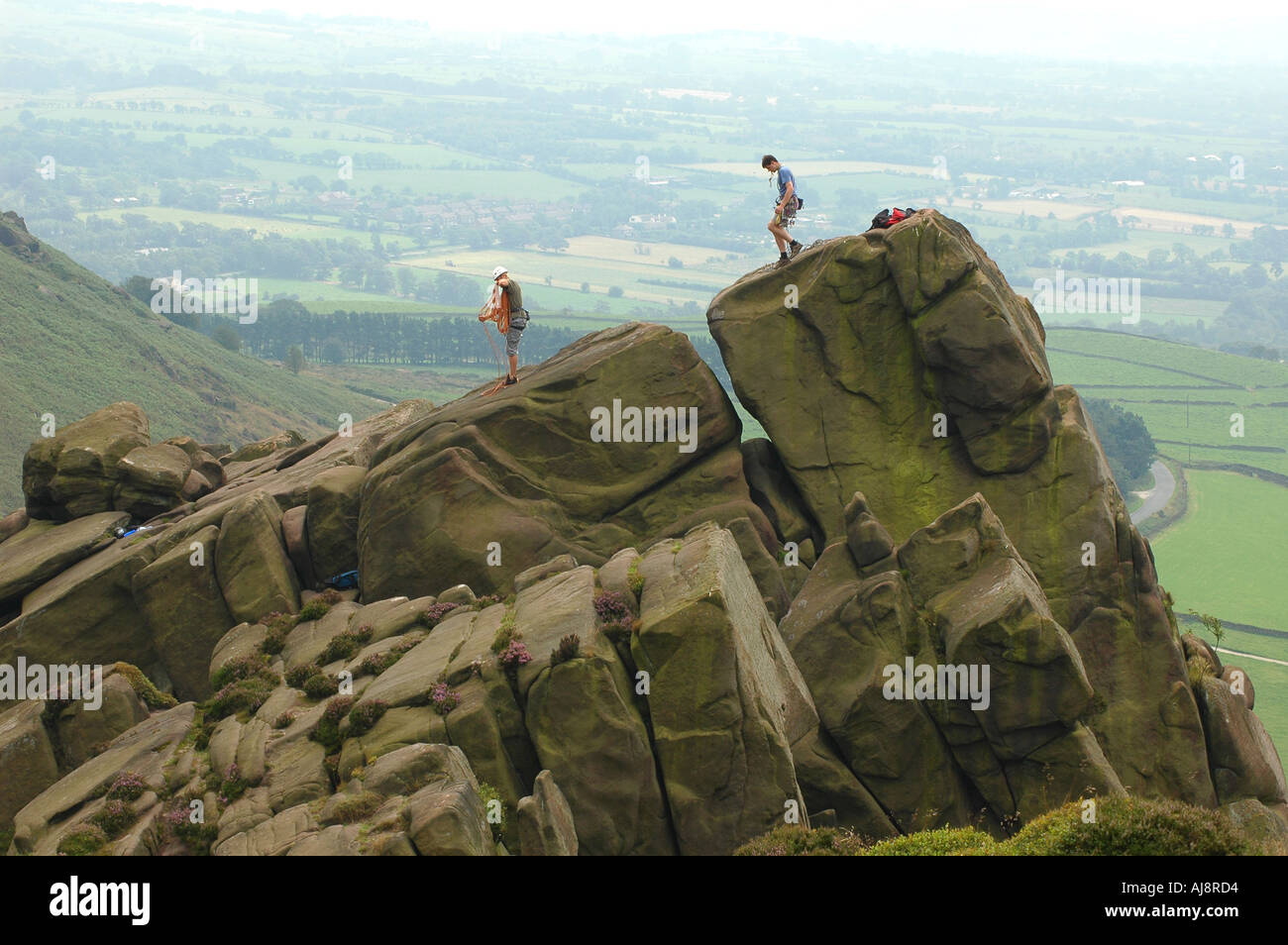Roaches Climber Staffordshire Moorlands Stock Photo