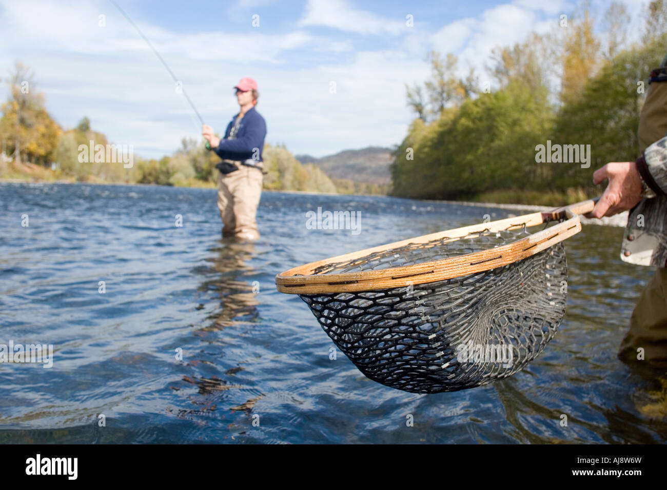 Fly fishing for steelhead trout Stock Photo Alamy