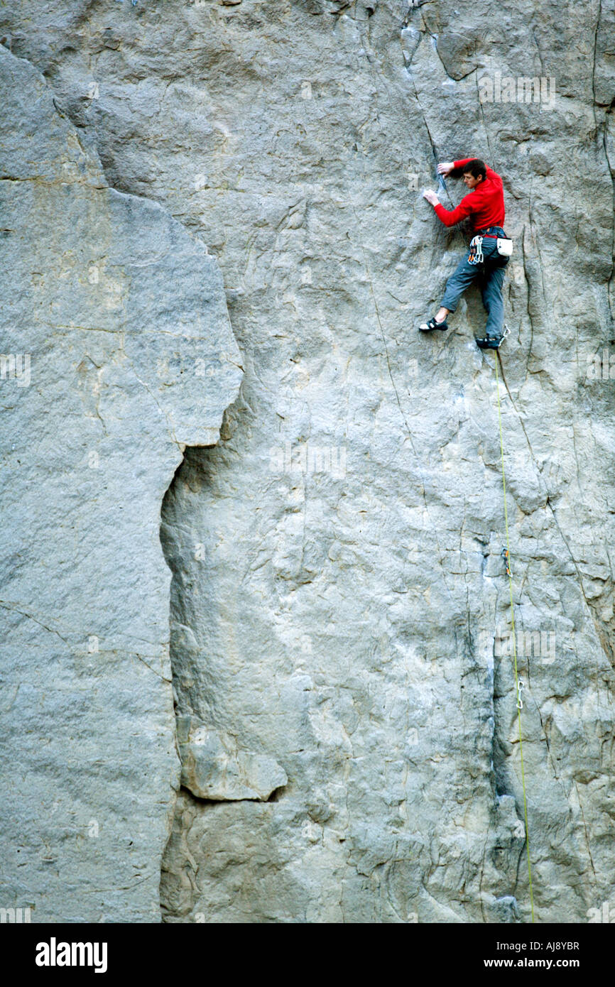 Climbing/belaying above a river Stock Photo Alamy