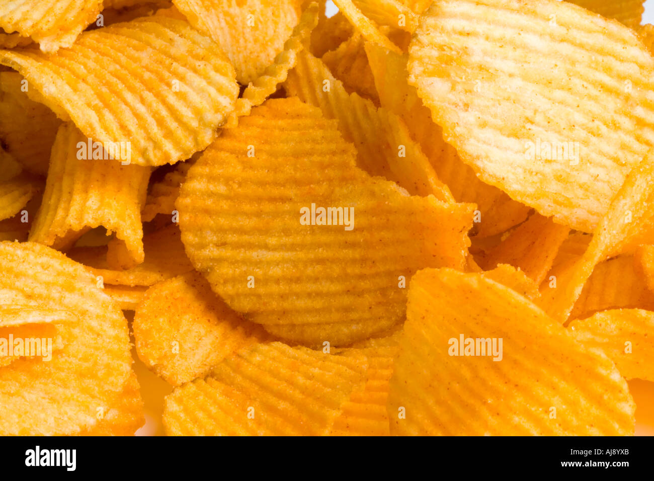 Potato chips close up Stock Photo