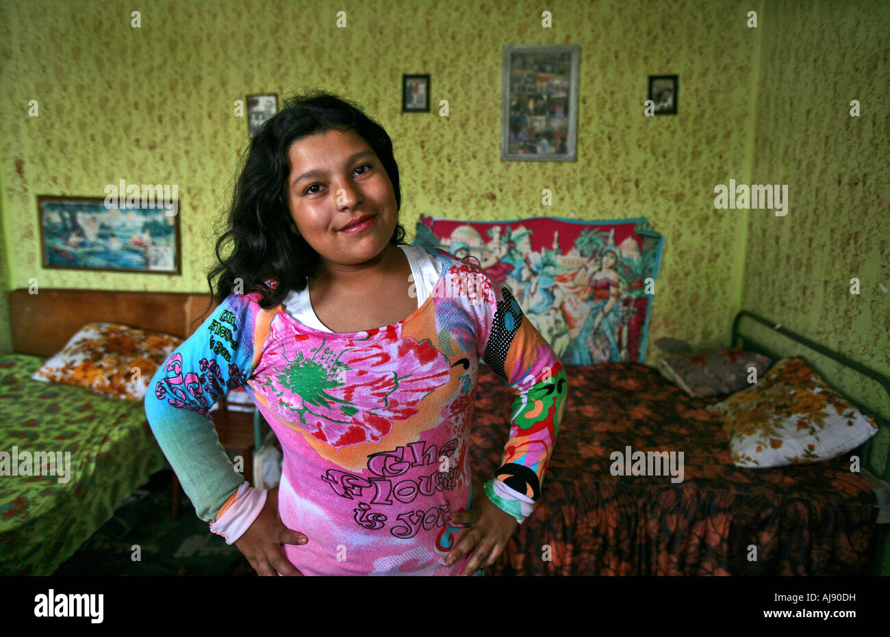 Elisaveta in her house Stock Photo - Alamy