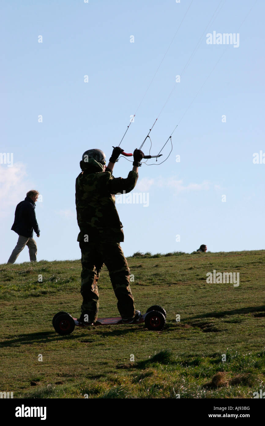 Kite boarding on Hampstead Heath Stock Photo Alamy