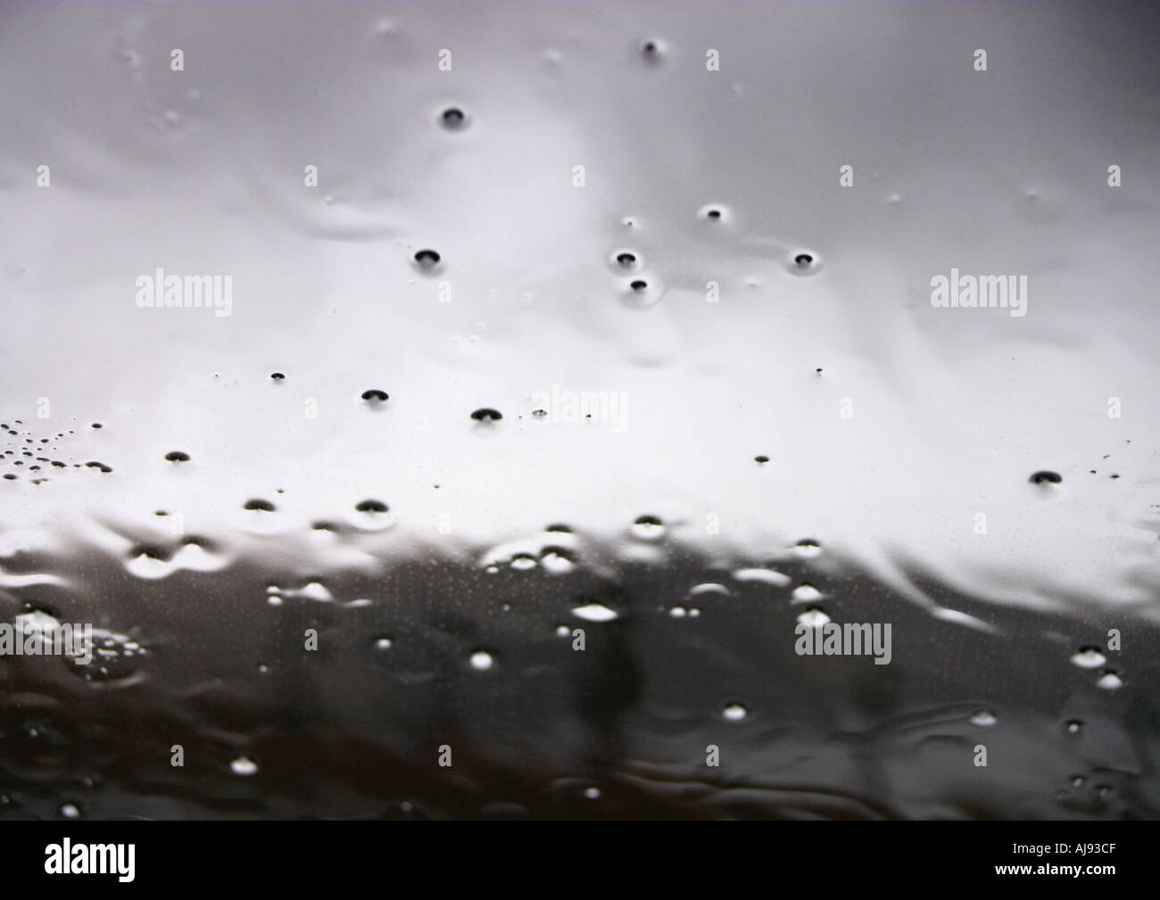 Sleet on car windscreen Stock Photo