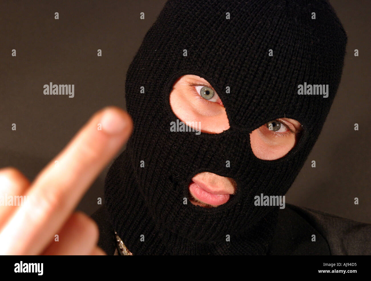Arrogant Thug finger aggressive Stock Photo