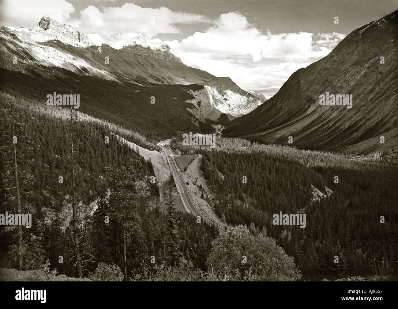 The David Thompson Highway Alberta Canada Stock Photo