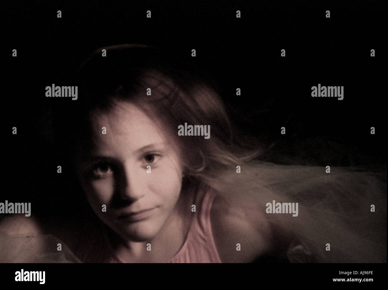 Girl underwater at night Low light Stock Photo Alamy