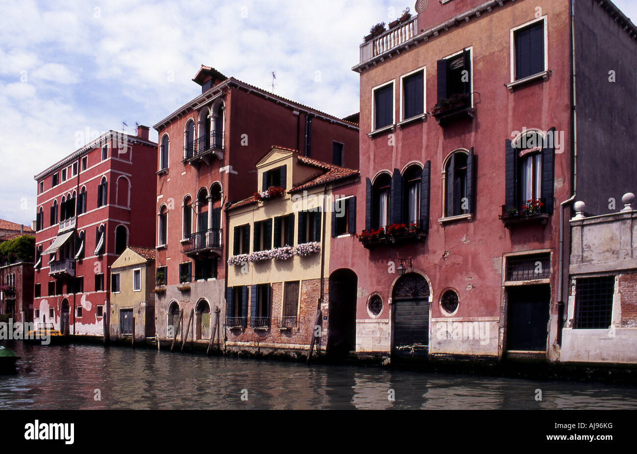 Multi Coloured buildings on Rio dei Mendicanti in Venice Italy Stock ...