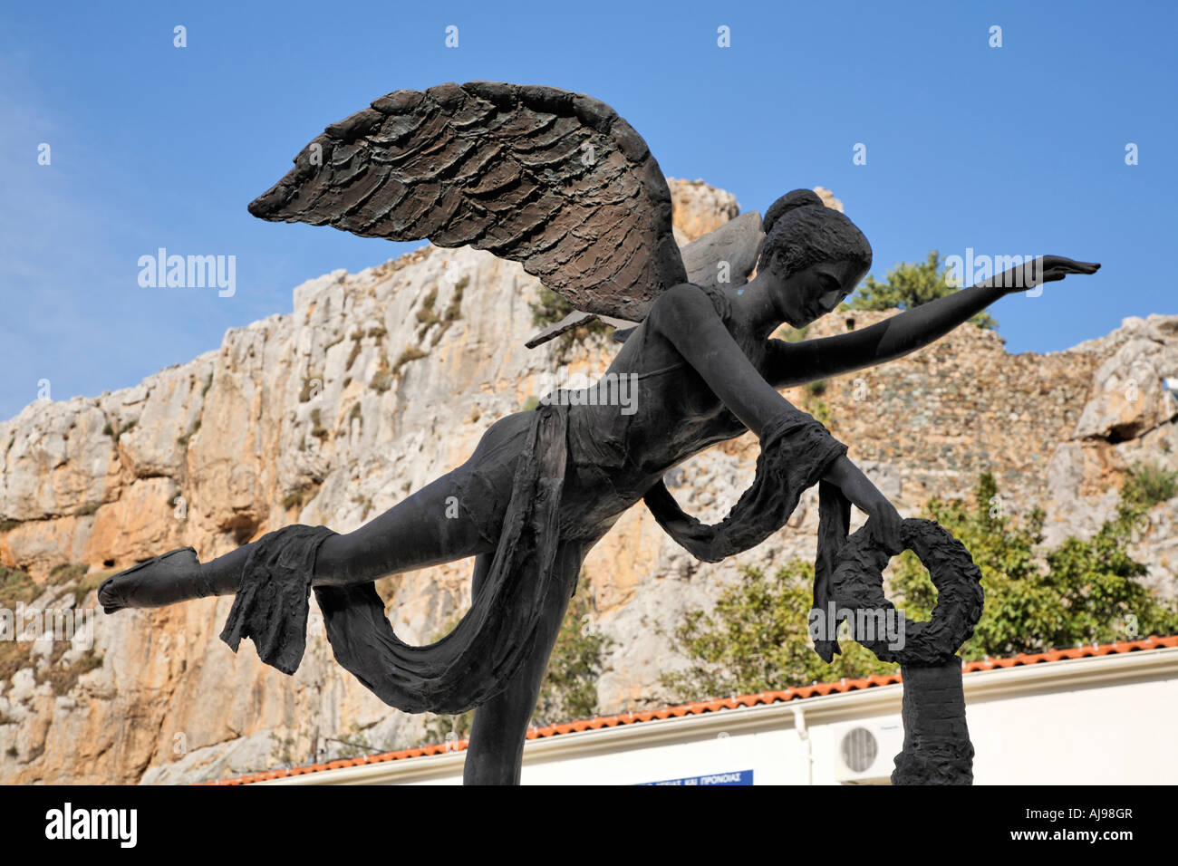 Bronze Winged Nike Sculpture Hora Samothraki Greek Islands Greece Hellas  Stock Photo - Alamy