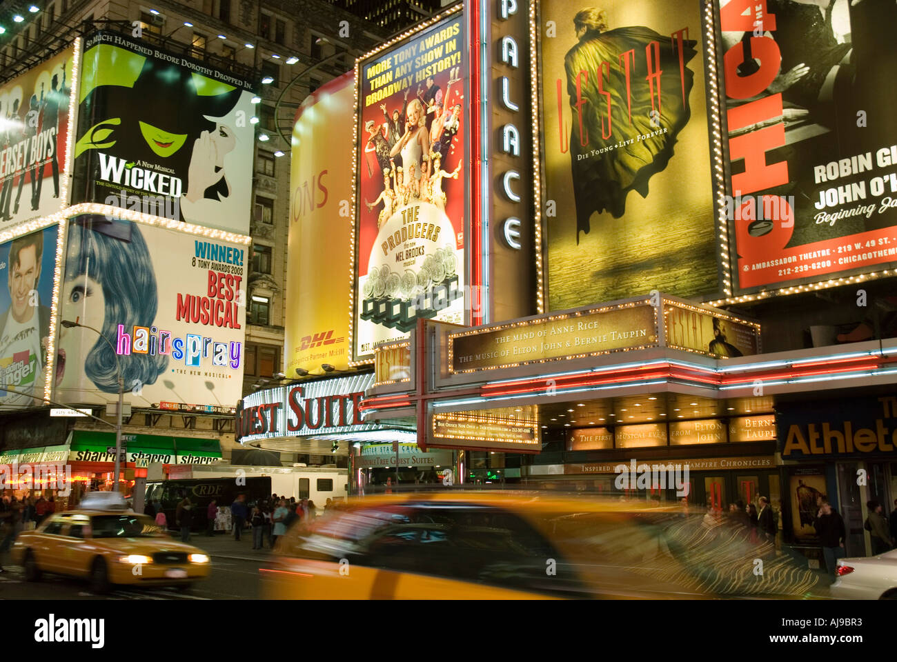 Theater marquees in Times Square New York City USA Stock Photo - Alamy