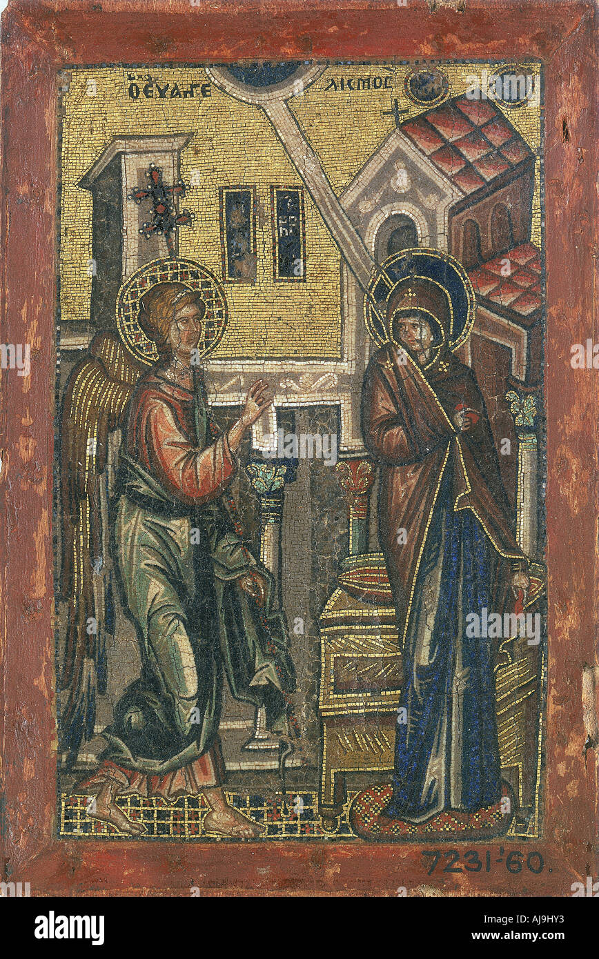 The Annunciation, early 14th century. Artist: Unknown Stock Photo