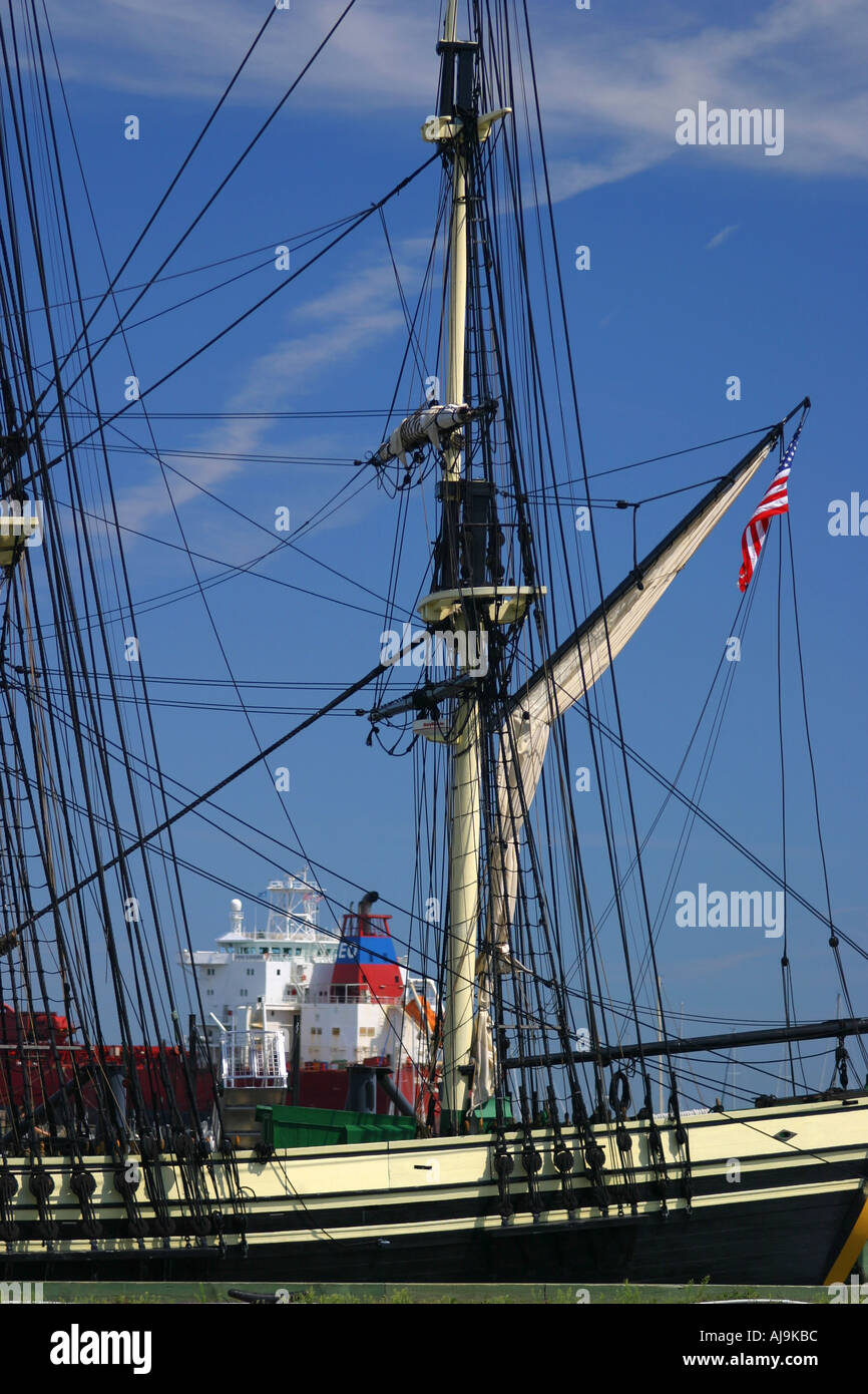 Sailing Ship rigging Boston MA Massachusetts USA Stock Photo Alamy
