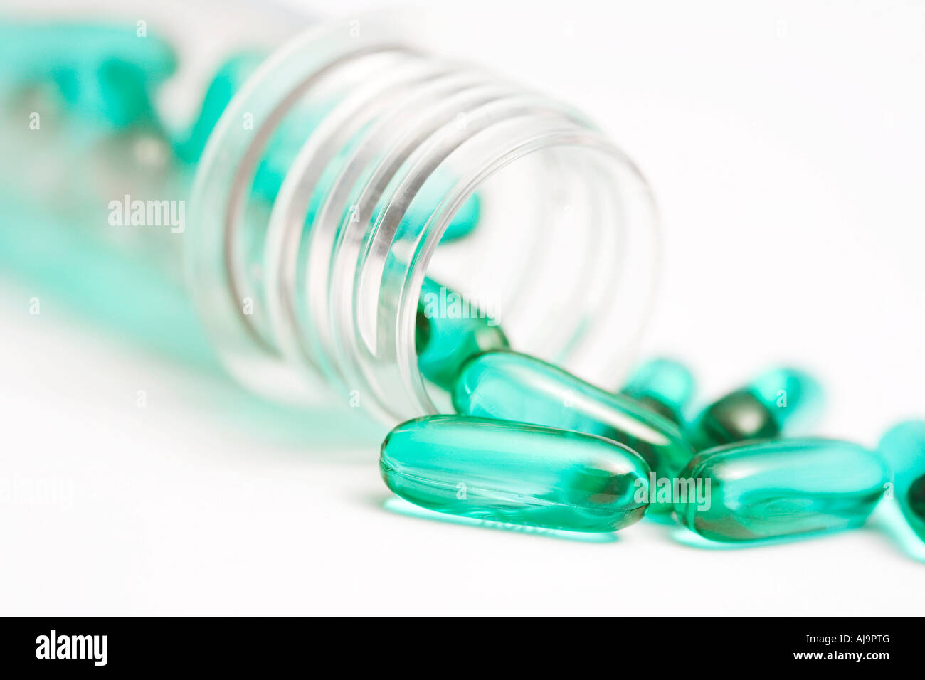 Green Pills Stock Photo