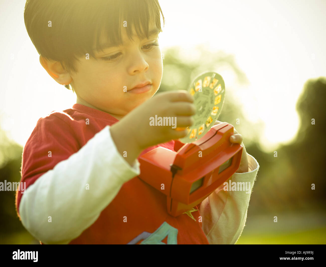 Boy Using View Master Stock Photo - Alamy