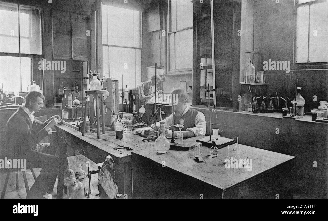 Industrial laboratory at Thomas Firth & Son's Norfolk Works, Sheffield, c1900. Artist: Unknown Stock Photo