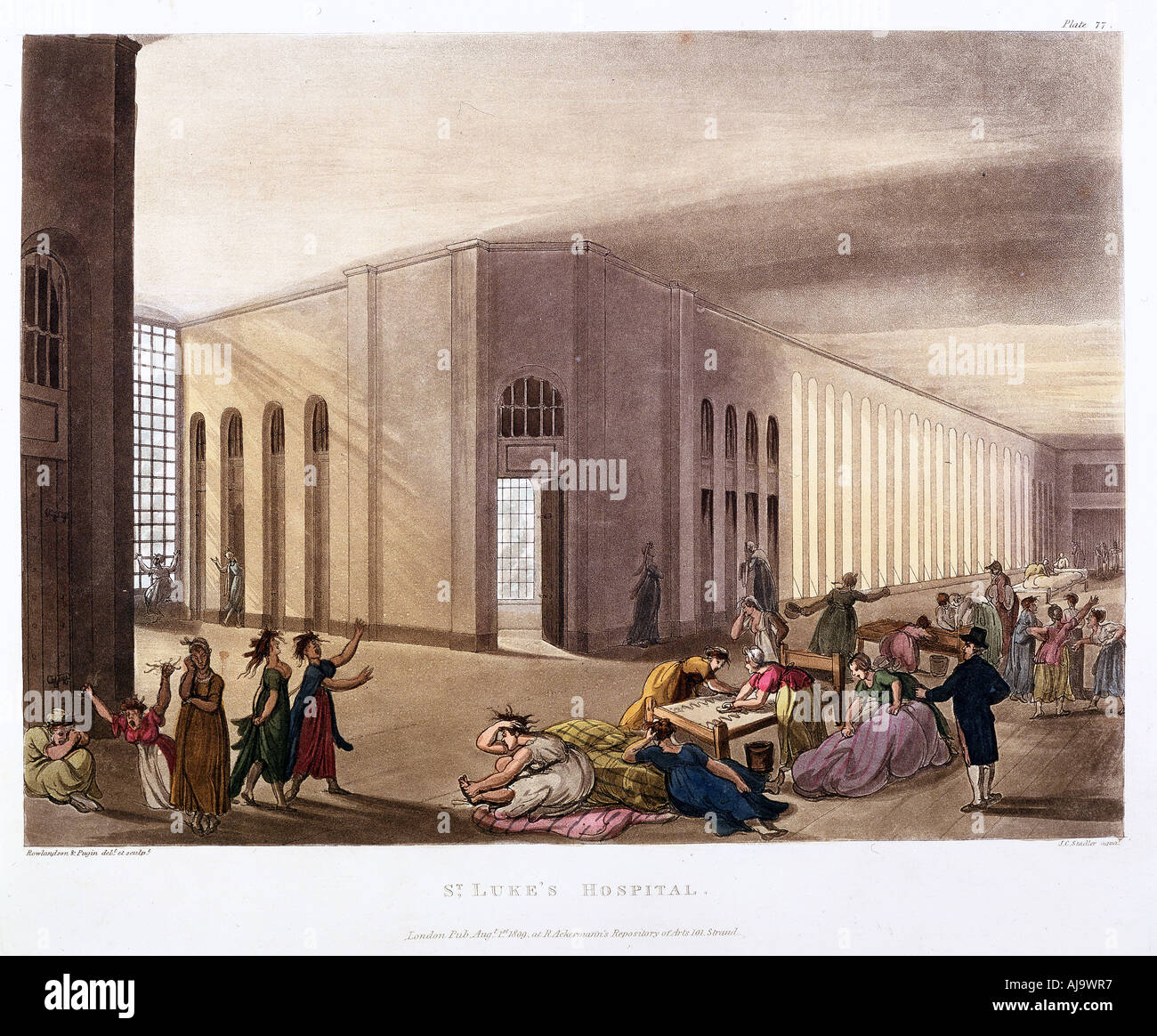 St Luke's Hospital, Old Street, London, 1808-1811. Artist: Thomas Rowlandson Stock Photo