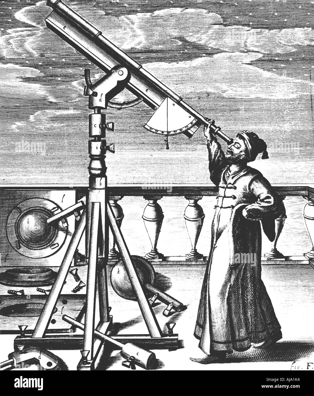 Johannes Hevelius, German astronomer, 1647. Artist: Unknown Stock Photo ...