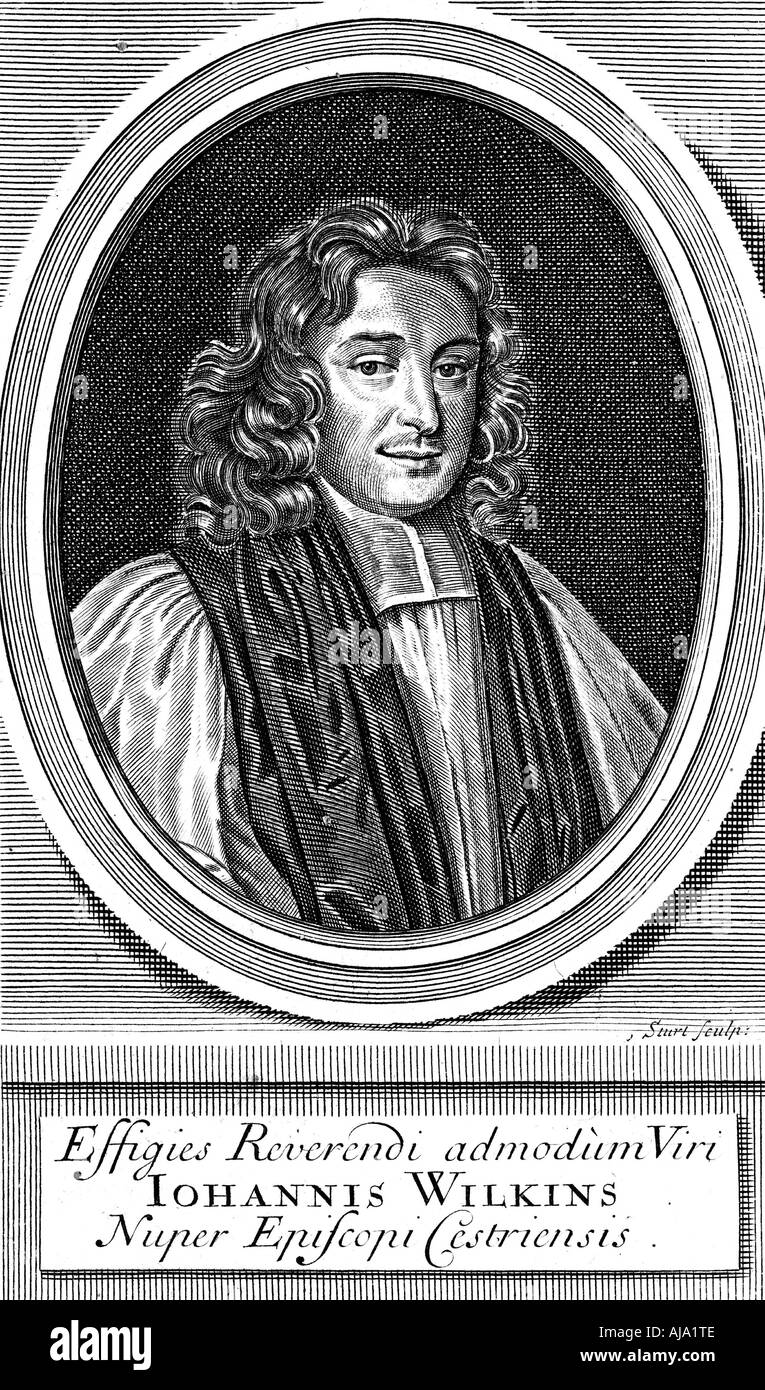 John Wilkins, 17th century English cleric and astronomer. Artist: Unknown Stock Photo