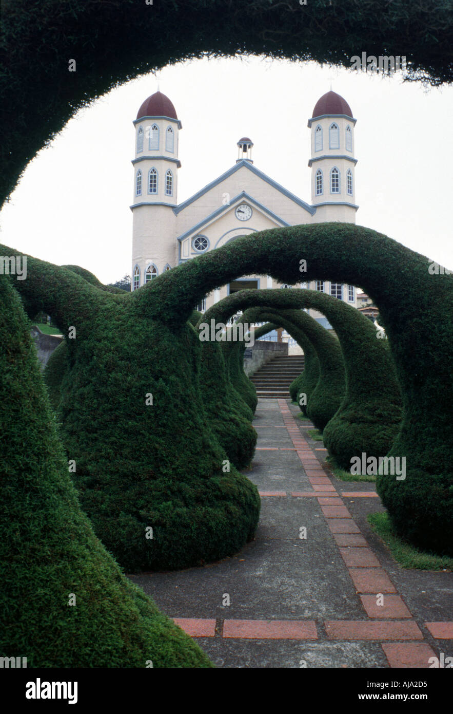 Zarcero Church and Topiary Garden, Costa Rica Stock Photo