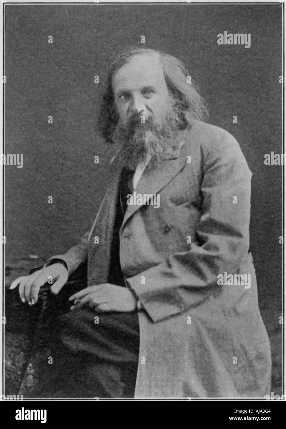 Dmitiri Ivanovich Mendeleyev (1834-1907), Russian chemist, c1900s. Artist: Unknown Stock Photo