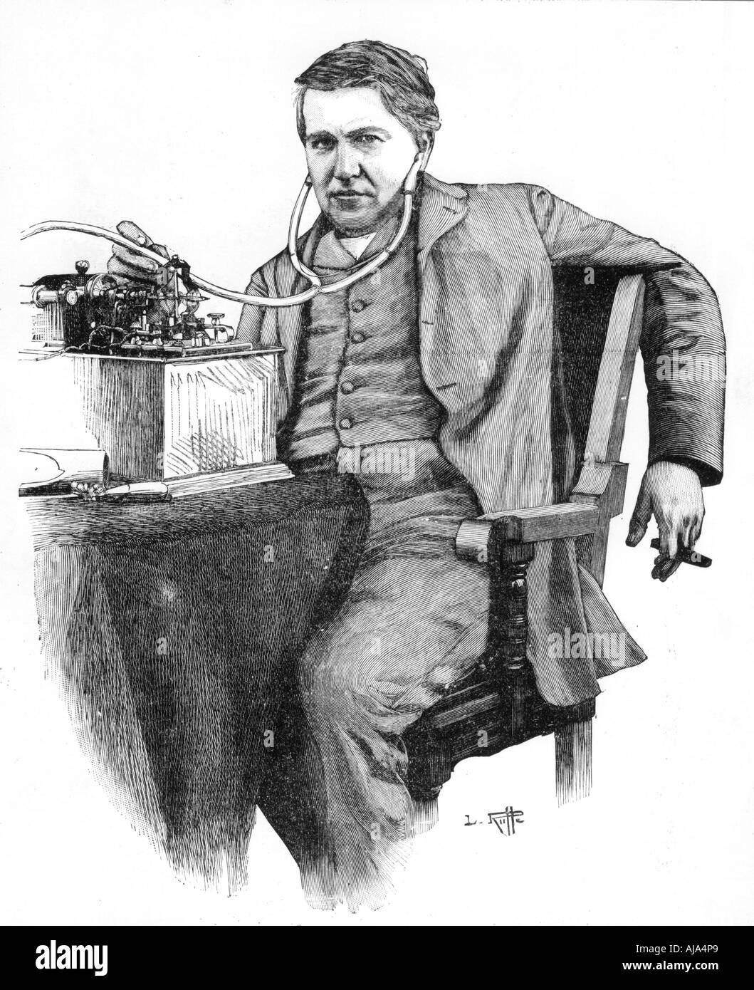 Thomas Alva Edison, American inventor, c1906. Artist: Unknown Stock Photo