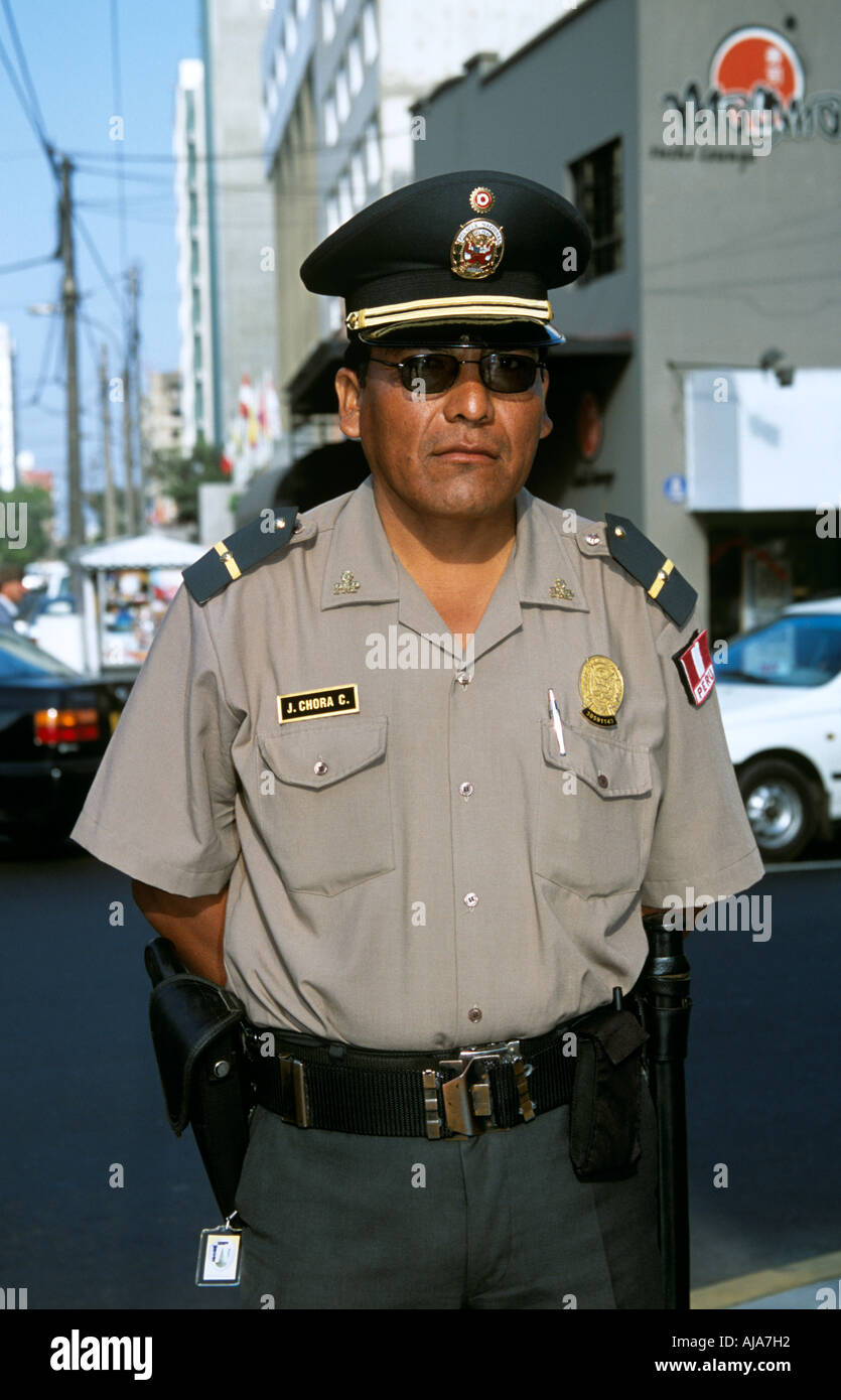 Policeman, Lima, Peru Stock Photo Alamy