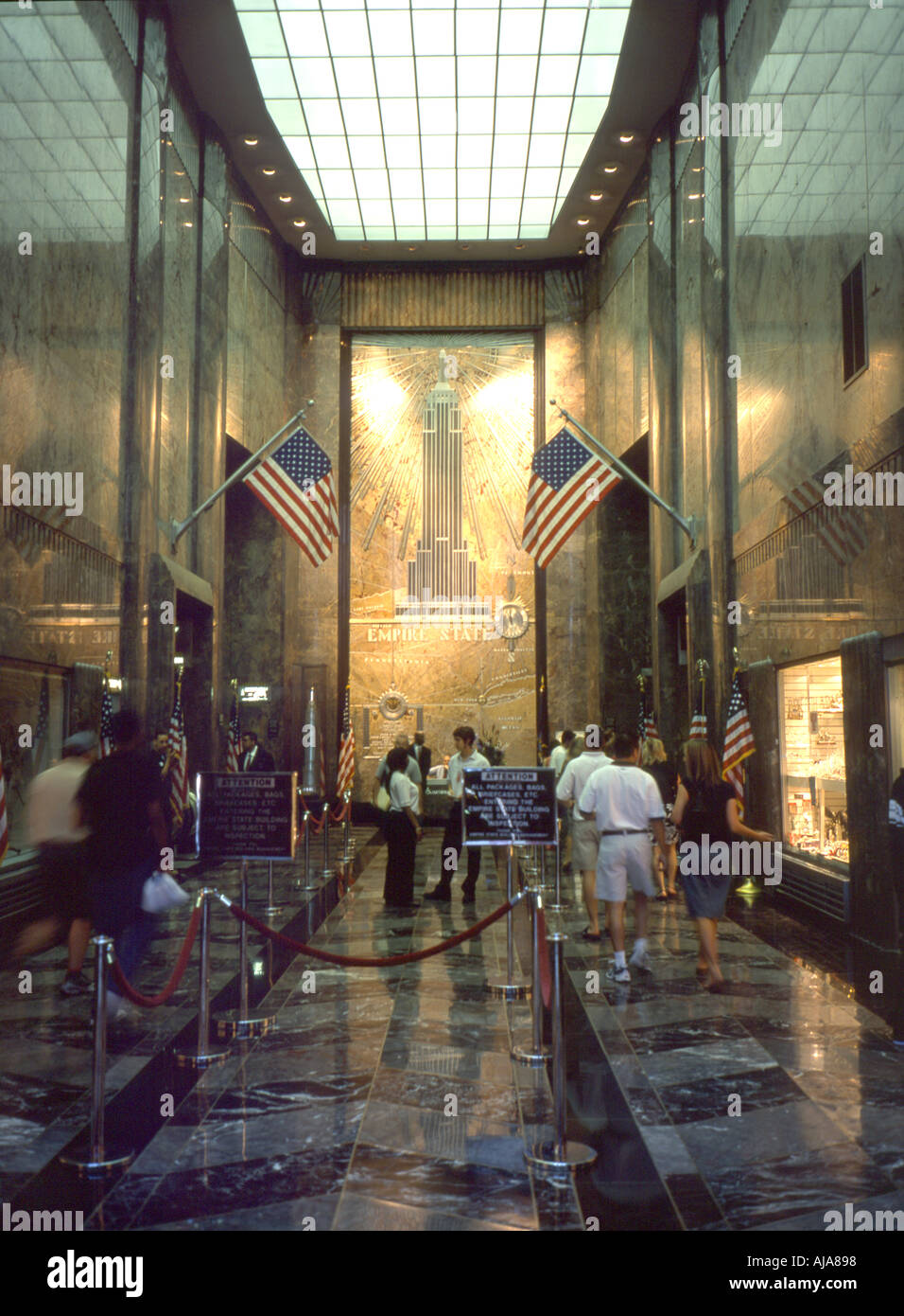 The entrance lobby of the Empire State Building in New York Stock Photo