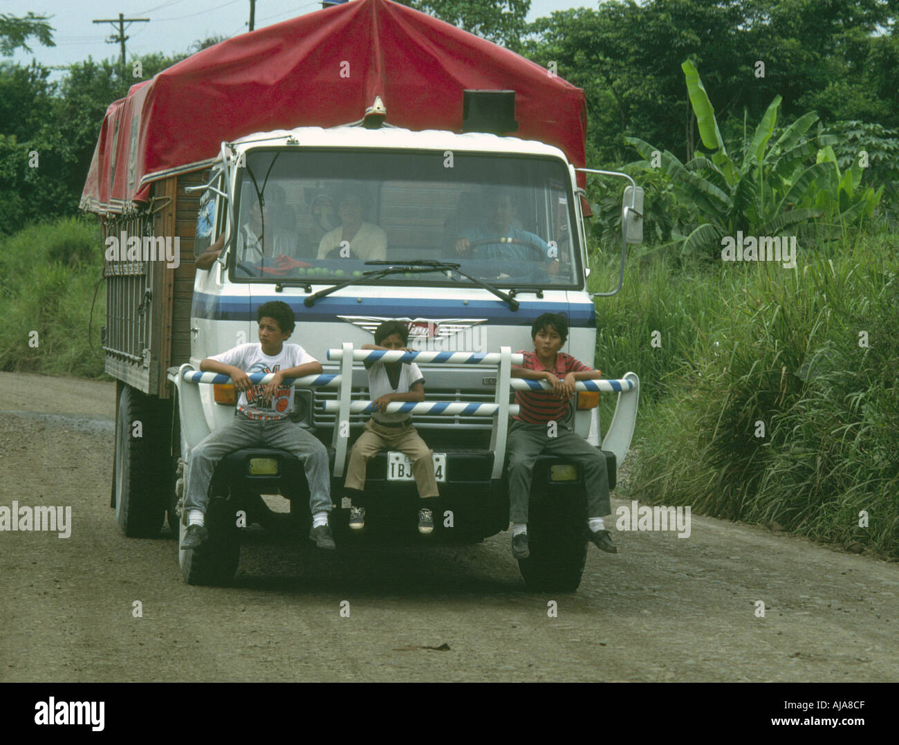 Ecuador jungle oilfield road Stock Photo