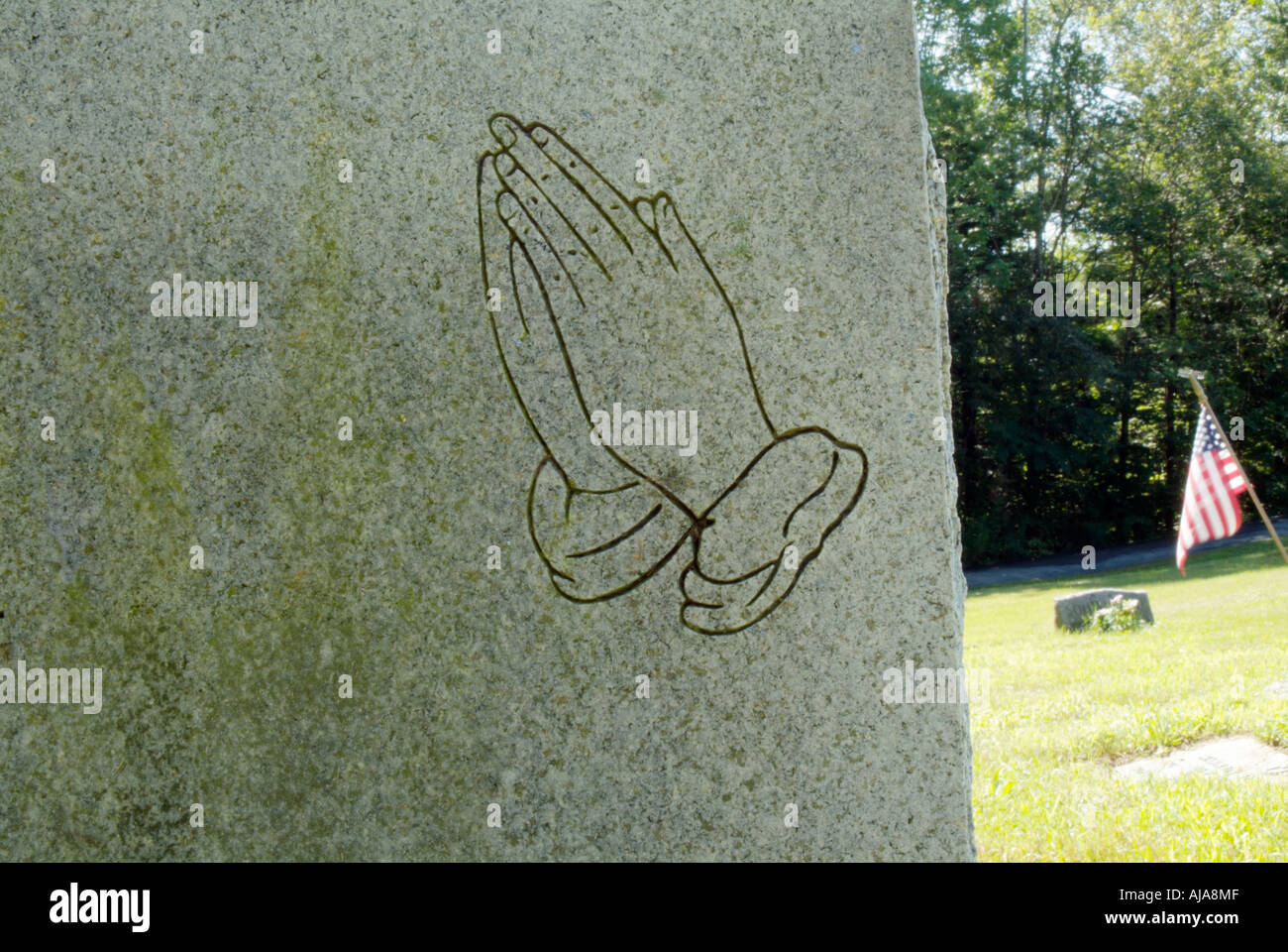 Old weathered headstones in an scenic New England graveyard Stock Photo ...