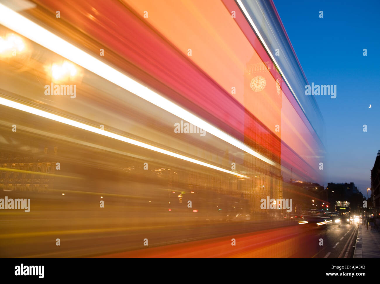 Bus On Westminster Bridge London U.K. Stock Photo