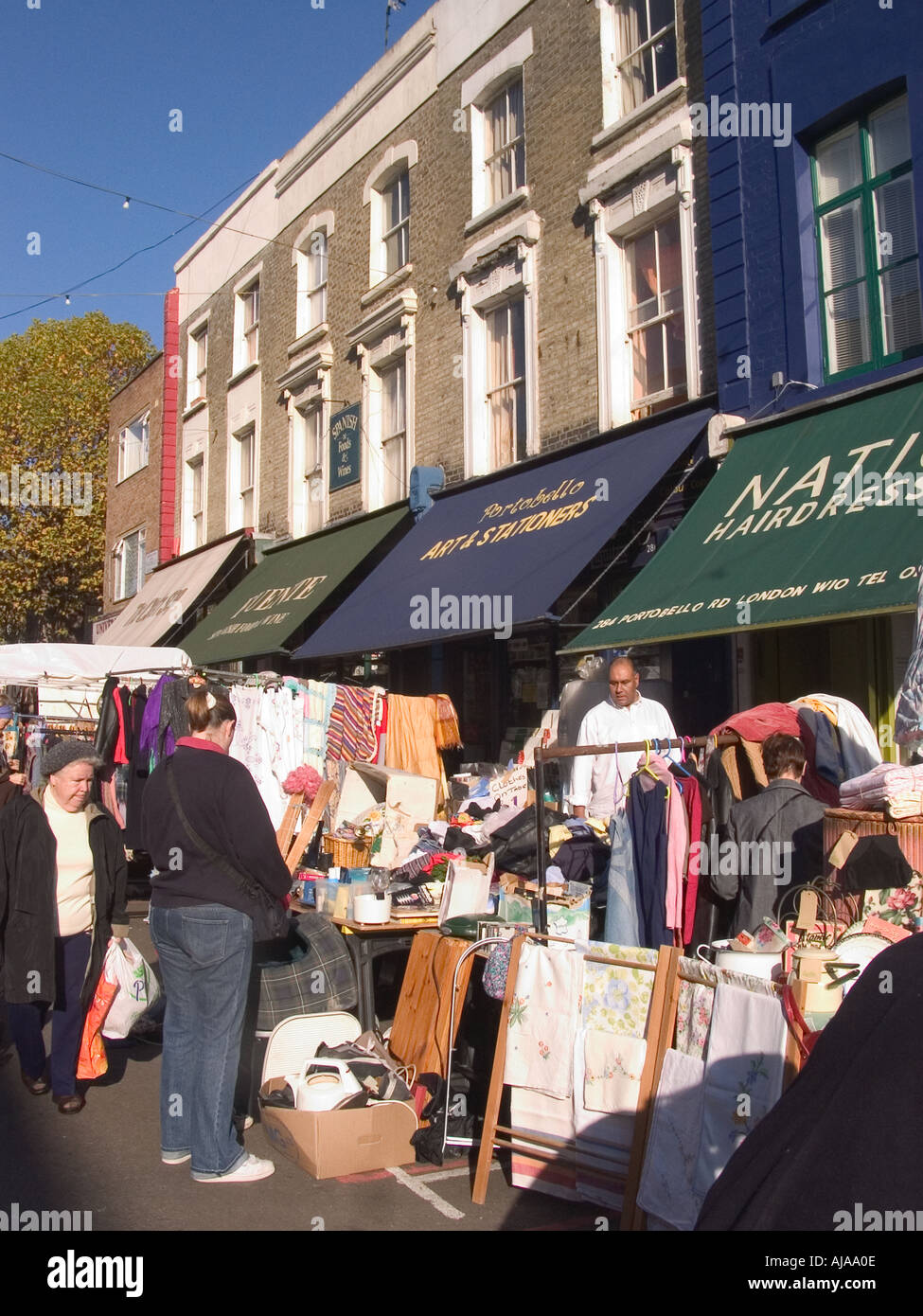 Market Stalls in Portobello Road, Notting Hil, The Royal Borough of