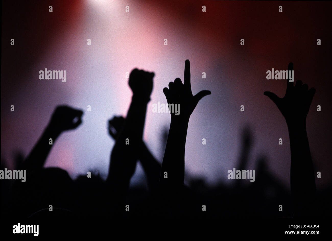 Concert crowd, arms in air hi-res stock photography and images - Alamy