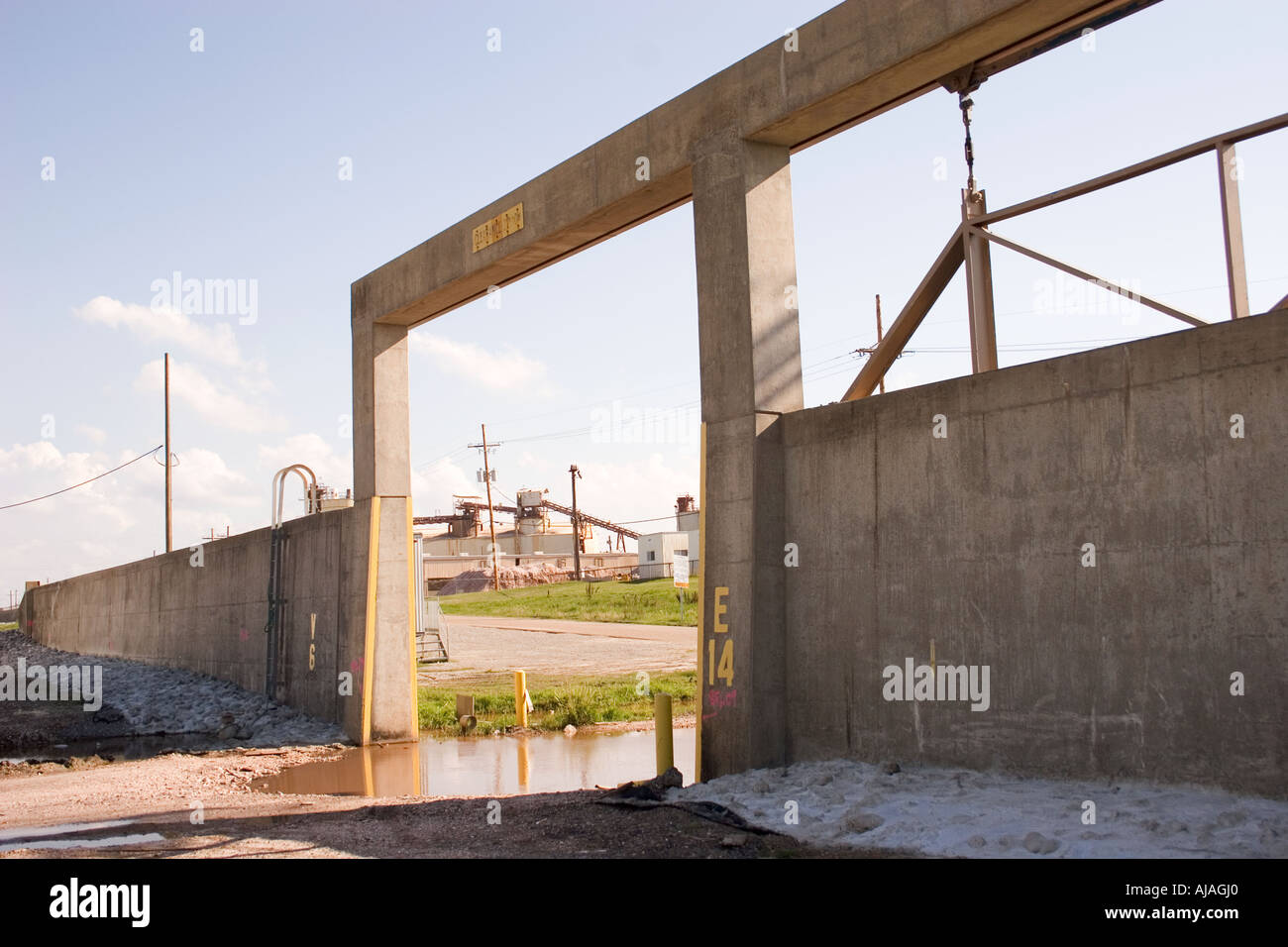 New Orleans levee floodgate in the Lakeview area. Stock Photo