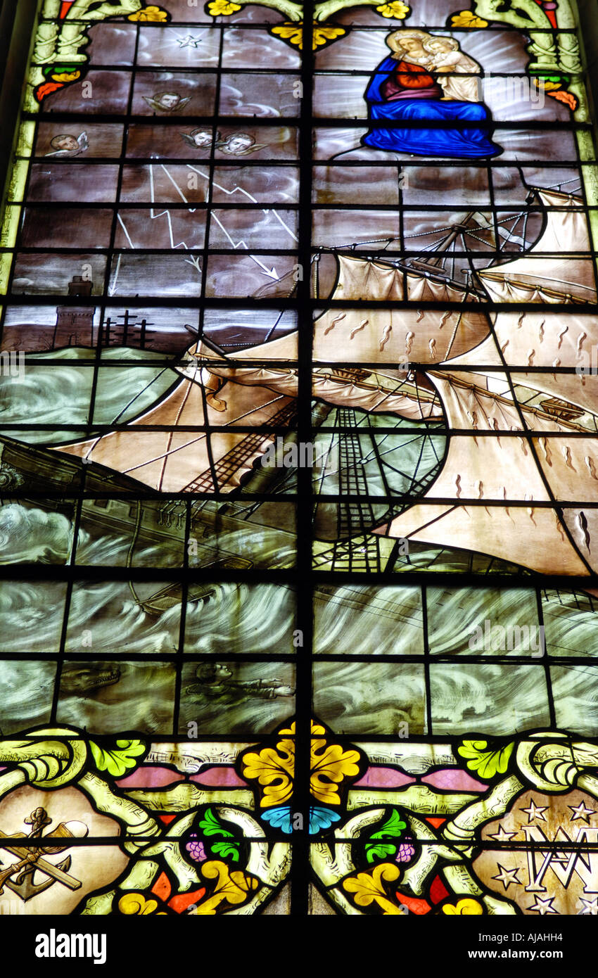 ile de re saint martin charente maritime france stained glass window