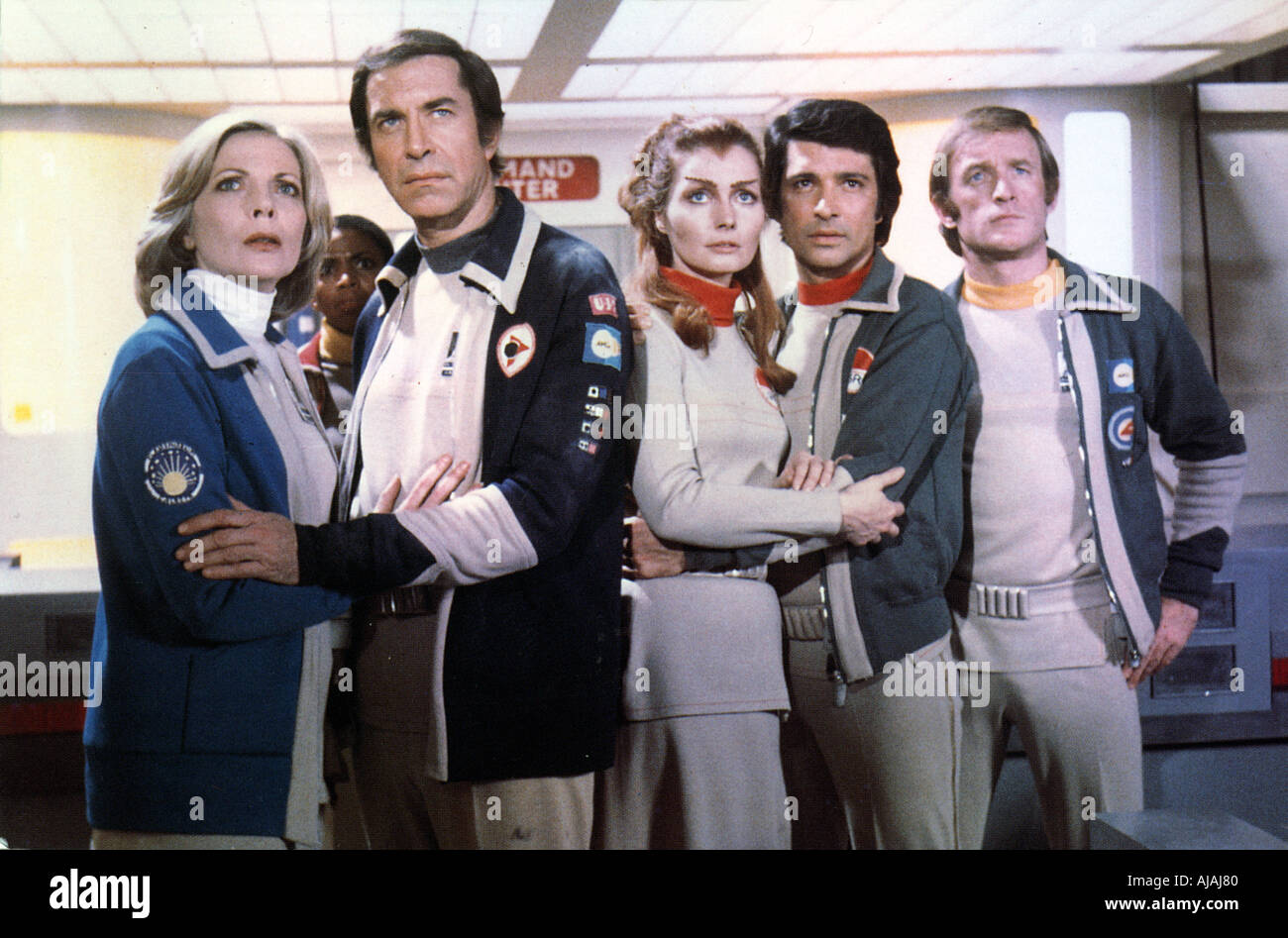 SPACE 1999 UK TV series screened in 1975 78 starring at left Barbara Bain and Martin Landau Stock Photo