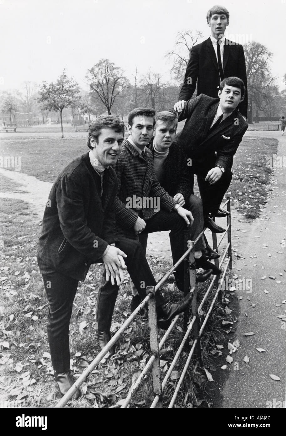 ROCKIN' BERRIES UK pop group in Hyde Park London in October 1964. Photo Tony Gale Stock Photo