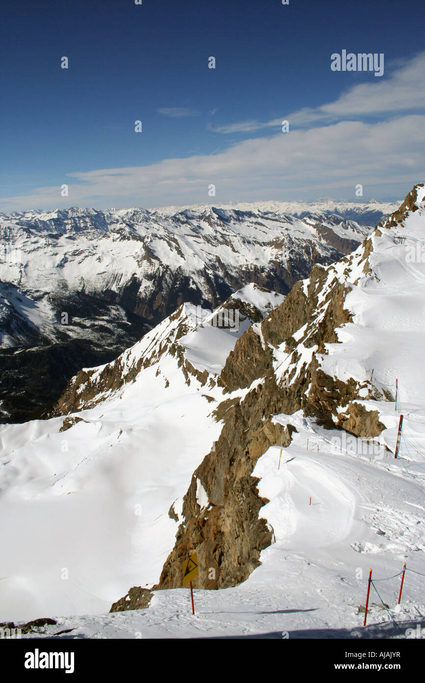 Aerial view of Alpine mountains, Switzerland. Stock Photo