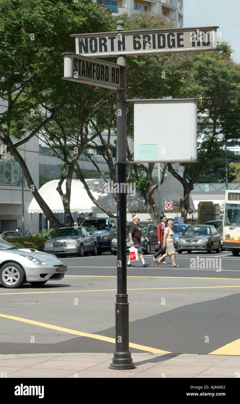 Street sign Singapore Stock Photo Alamy