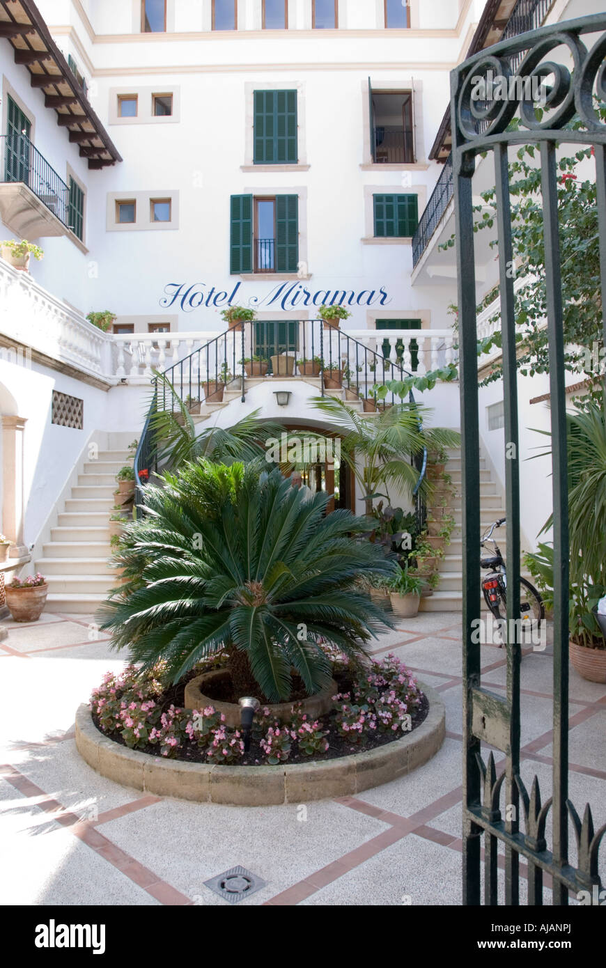 Hotel Miramar, Puerto Pollensa, Majorca, garden entrance Stock Photo - Alamy