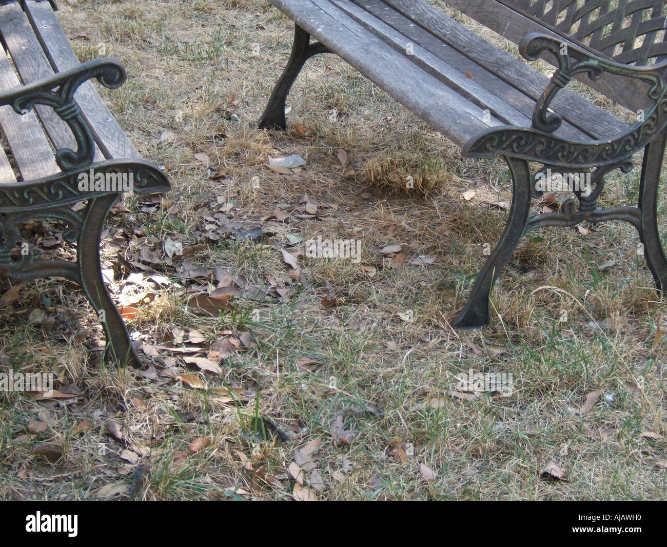 Empty park bench autum hi-res stock photography and images - Alamy