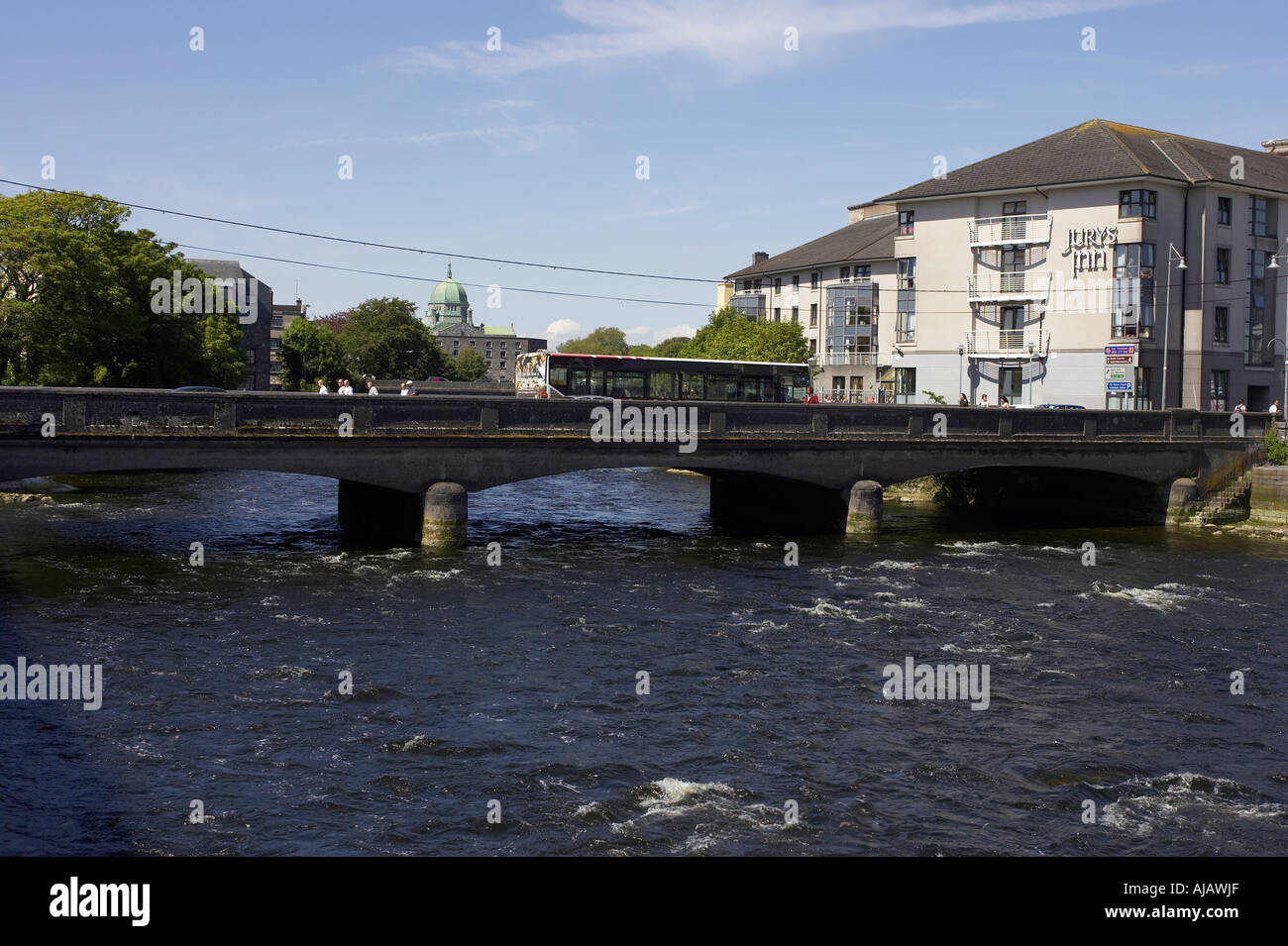 wolfe tone bridge and jurys hotel next to the quays on the corrib river ...