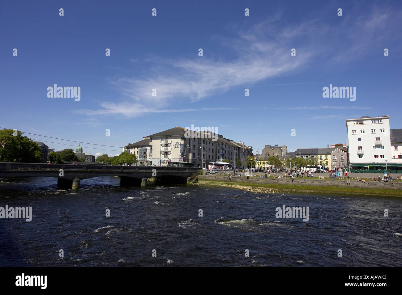 wolfe tone bridge and jurys hotel next to the quays on the corrib river ...