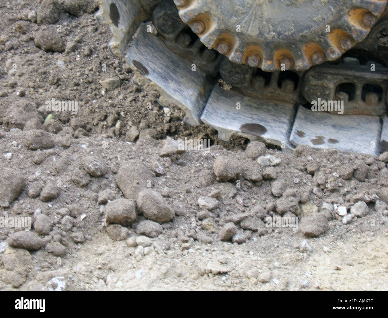 excavator digger wheel tracks Stock Photo Alamy