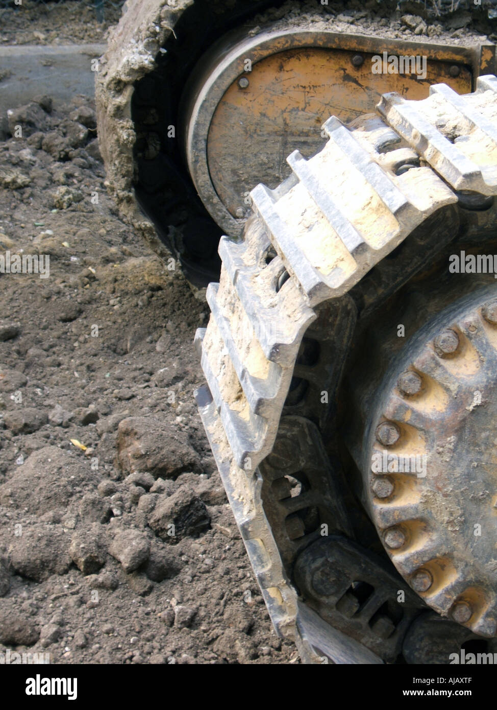 excavator digger wheel tracks Stock Photo Alamy