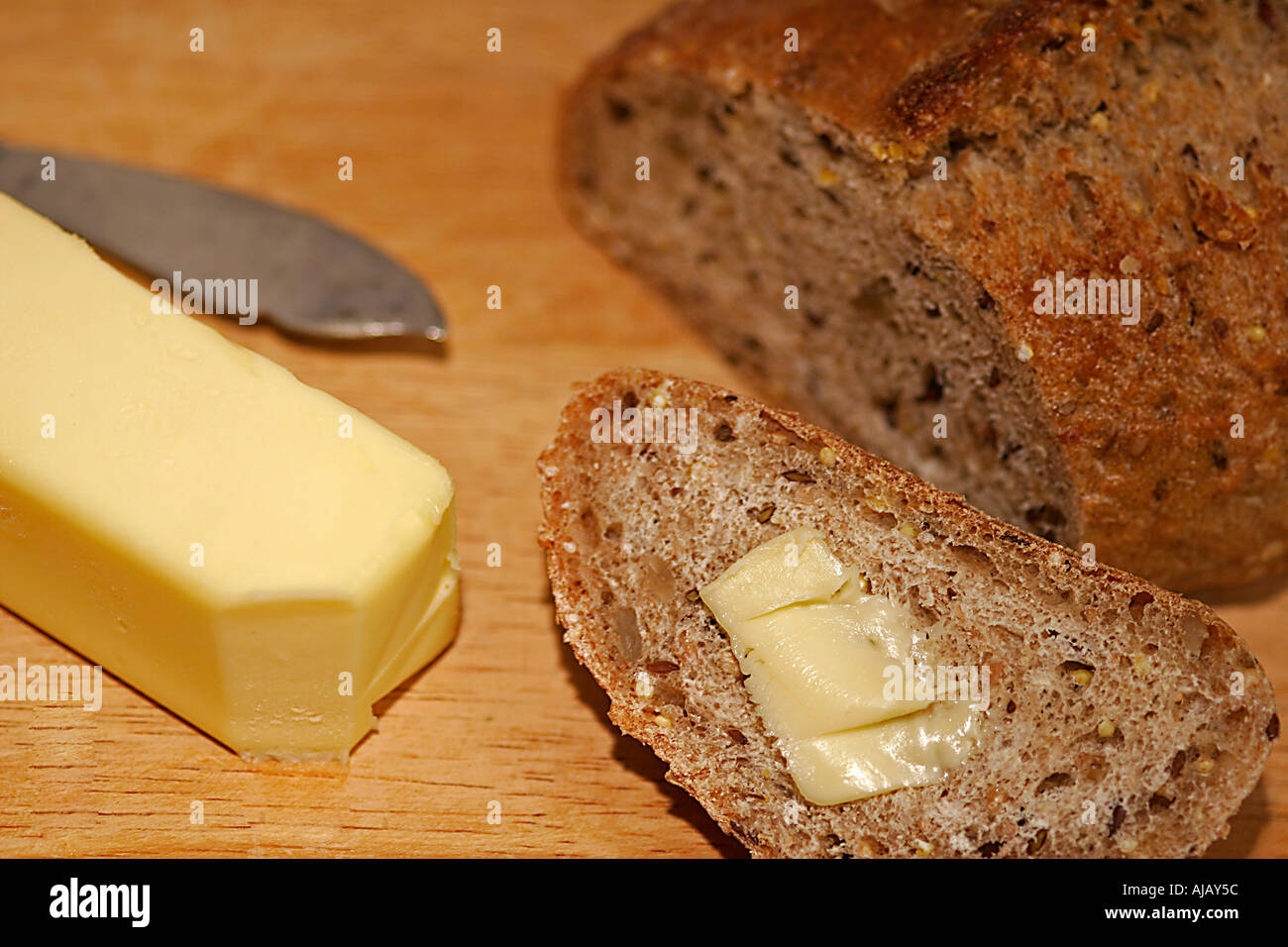 Fresh Baked Breads and Butter Basic Food Group Stock Photo Alamy