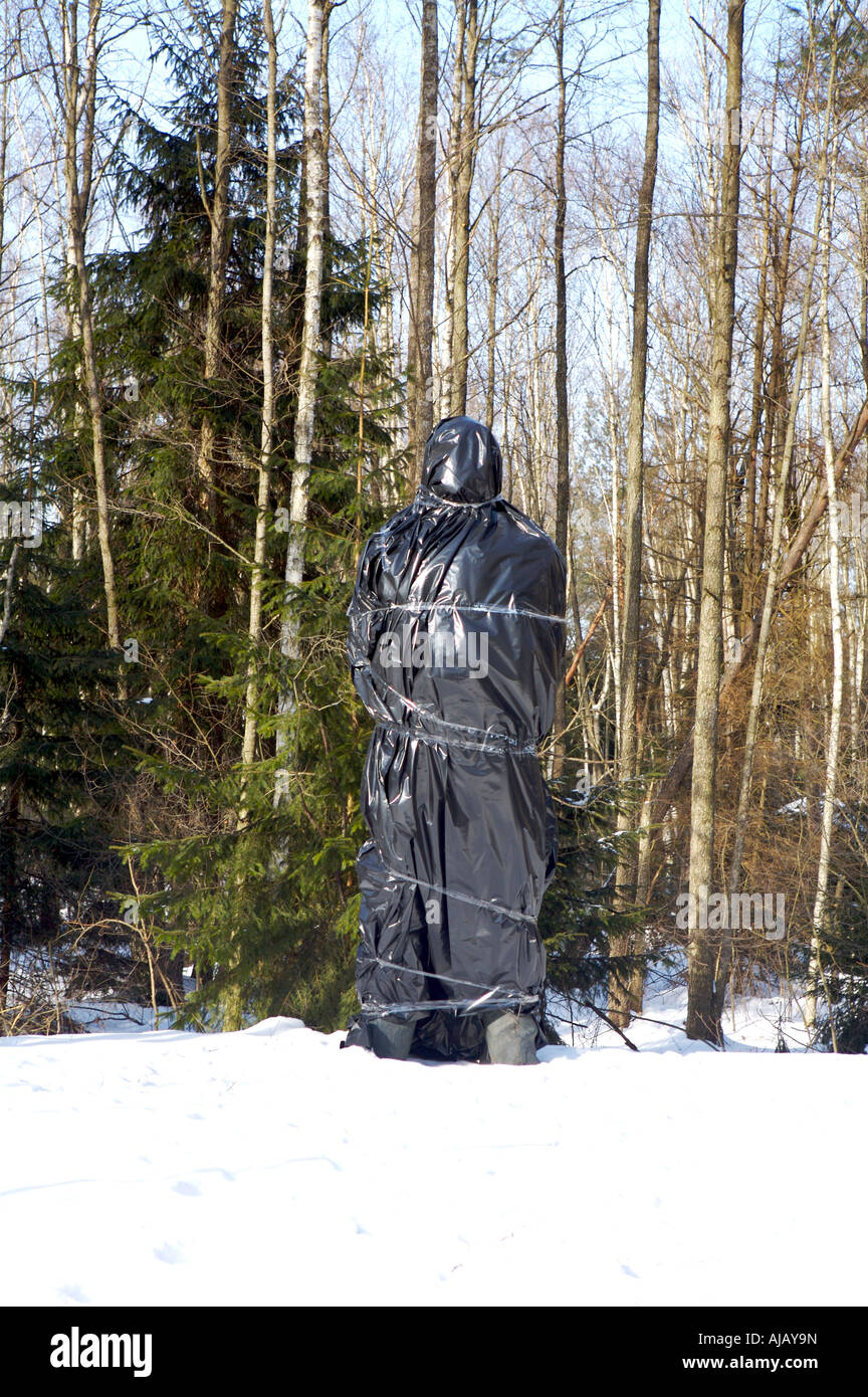 Lenin s sculpture covered in plastic Gruto Parkas Druskinikaj Lithuania Stock Photo