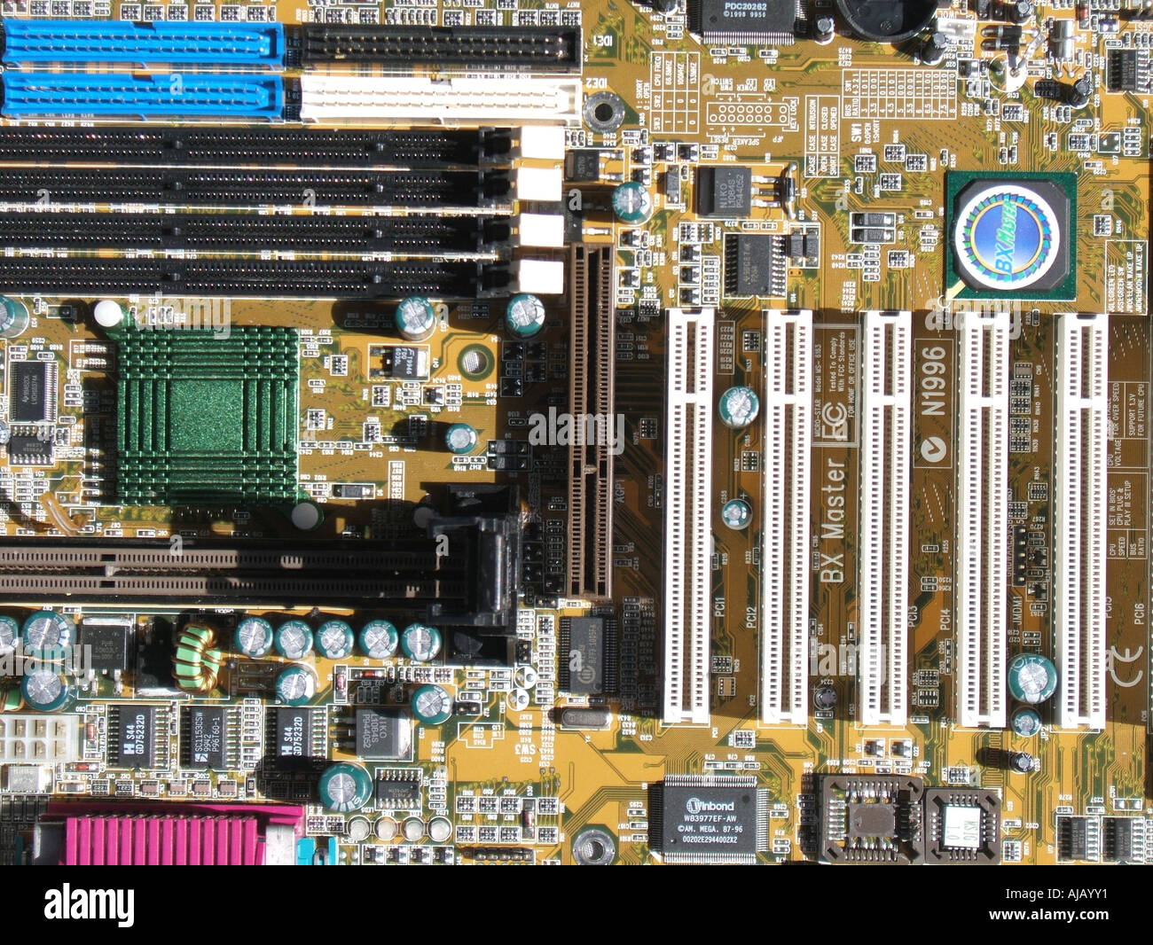 M Chip Computer computer motherboard and chips microchips circuits Stock Photo - Alamy
