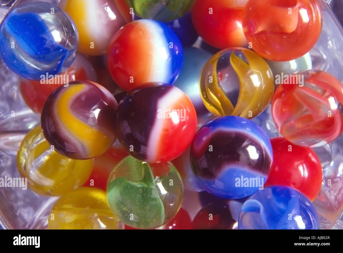 A colorful still life background of nostalgic marbles that are much like the ones I remember as I was growing up. Stock Photo
