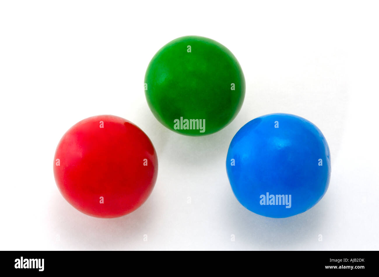 RGB red blue green gumballs Stock Photo