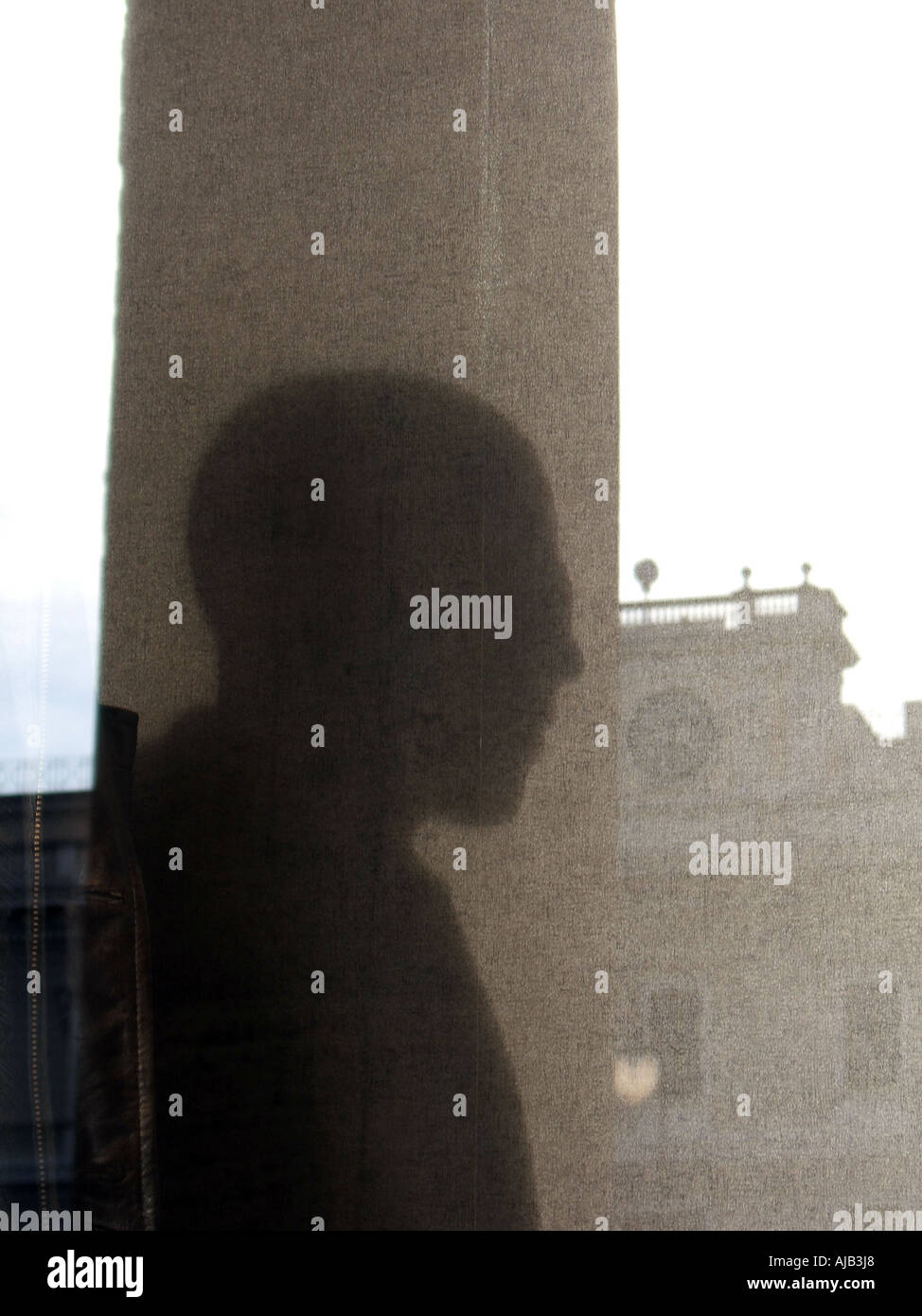 man shadow in window Stock Photo