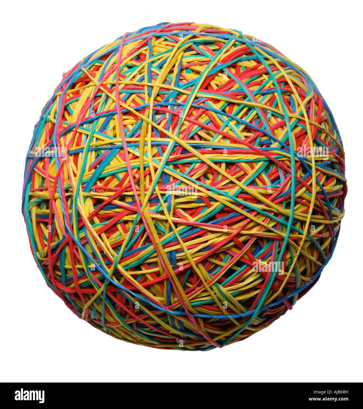 Rubber band ball as cut-out Stock Photo